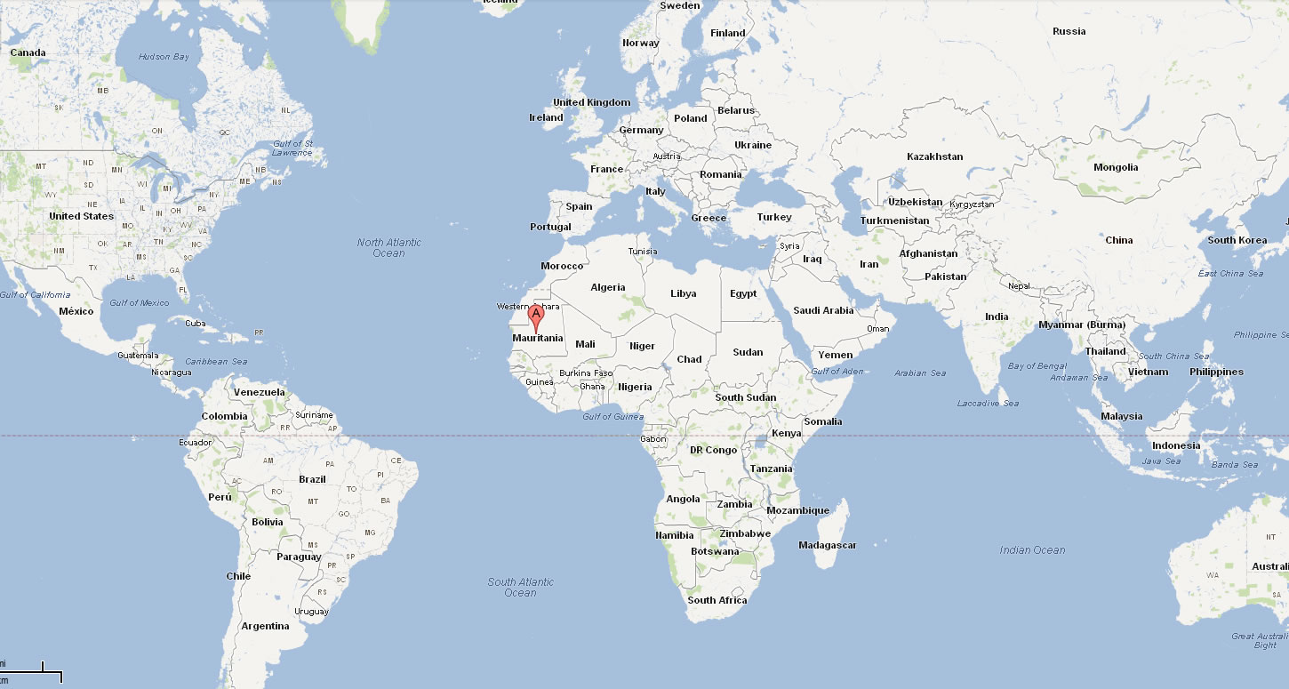 carte du mauritanie monde